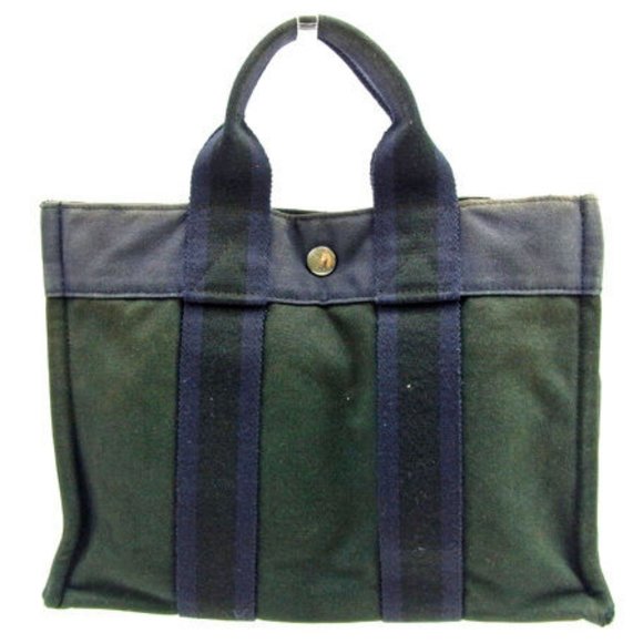 Hermes Tote bag Fourre Tout Black Navy Woman Authentic Used Y5967 - Picture 2 of 6